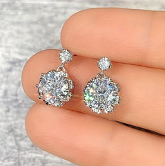 Crystal Pendant Earrings Wedding Accessories
