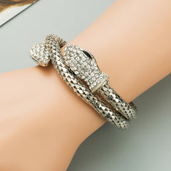 Snake-shaped Winding Bracelets Alloy With Rhinestone Color