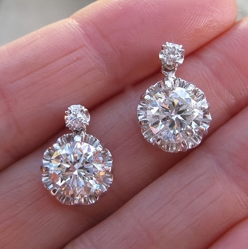 Crystal Pendant Earrings Wedding Accessories