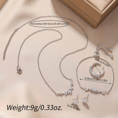 Elegant Zircon Flower Jewelry Set