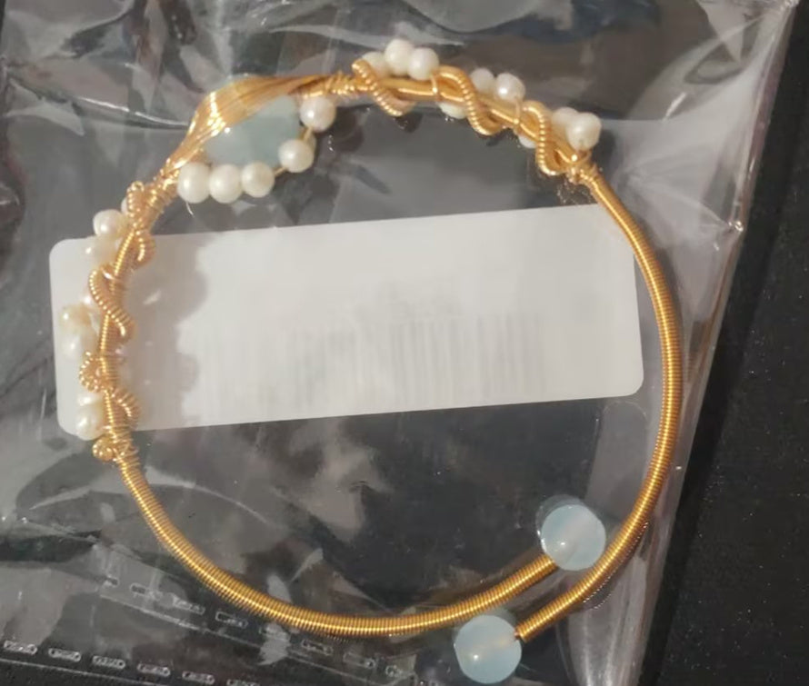 Gold Plated Pearl Cuff Bracelet