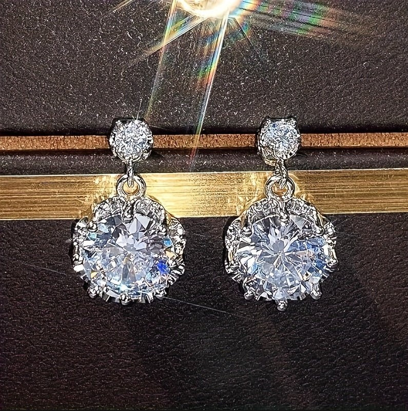 Crystal Pendant Earrings Wedding Accessories