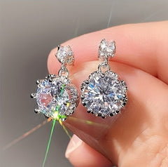 Crystal Pendant Earrings Wedding Accessories