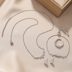 Elegant Zircon Flower Jewelry Set